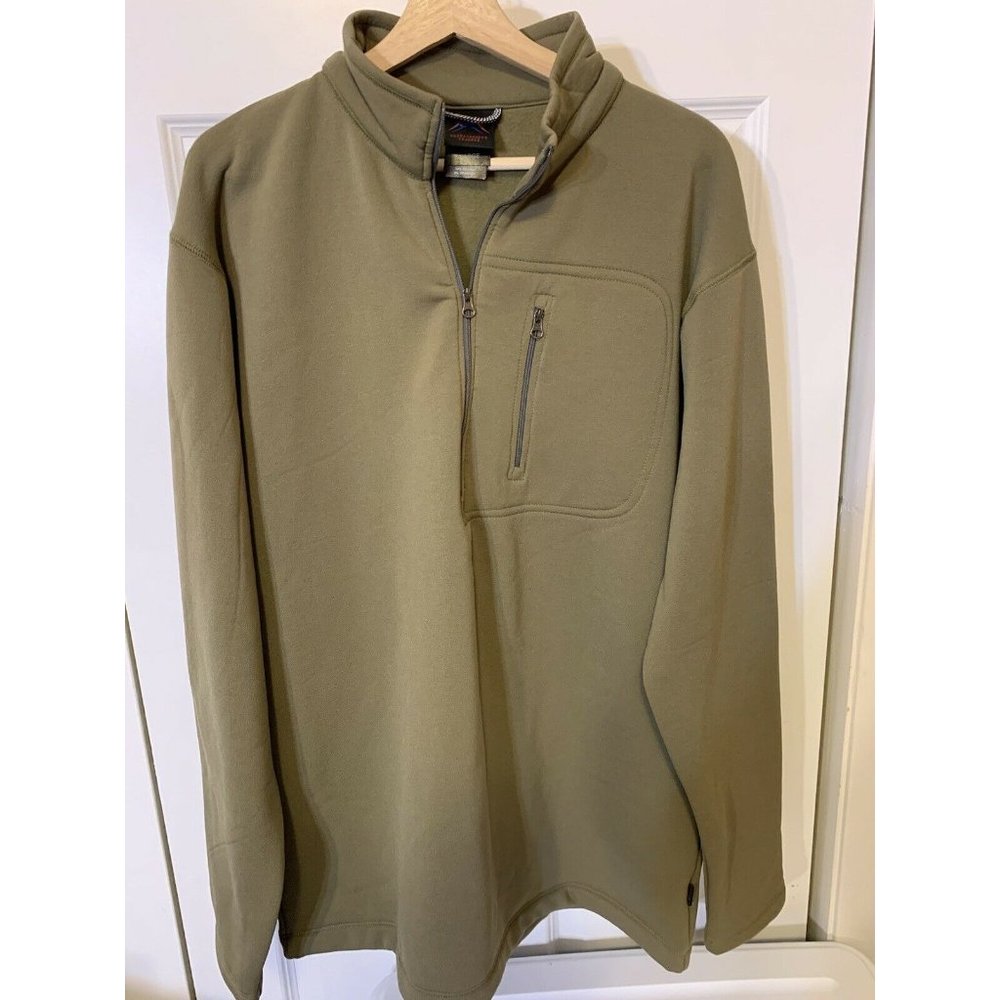 Narragansett Men’s Sz XL Pullover Olive 1/4 Zip Long Sleeve‎ Lightweight Stretch